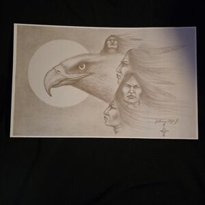 “War Eagle” by Johnny Tiger Jr. – Double Signed Limited Edition Print – $250